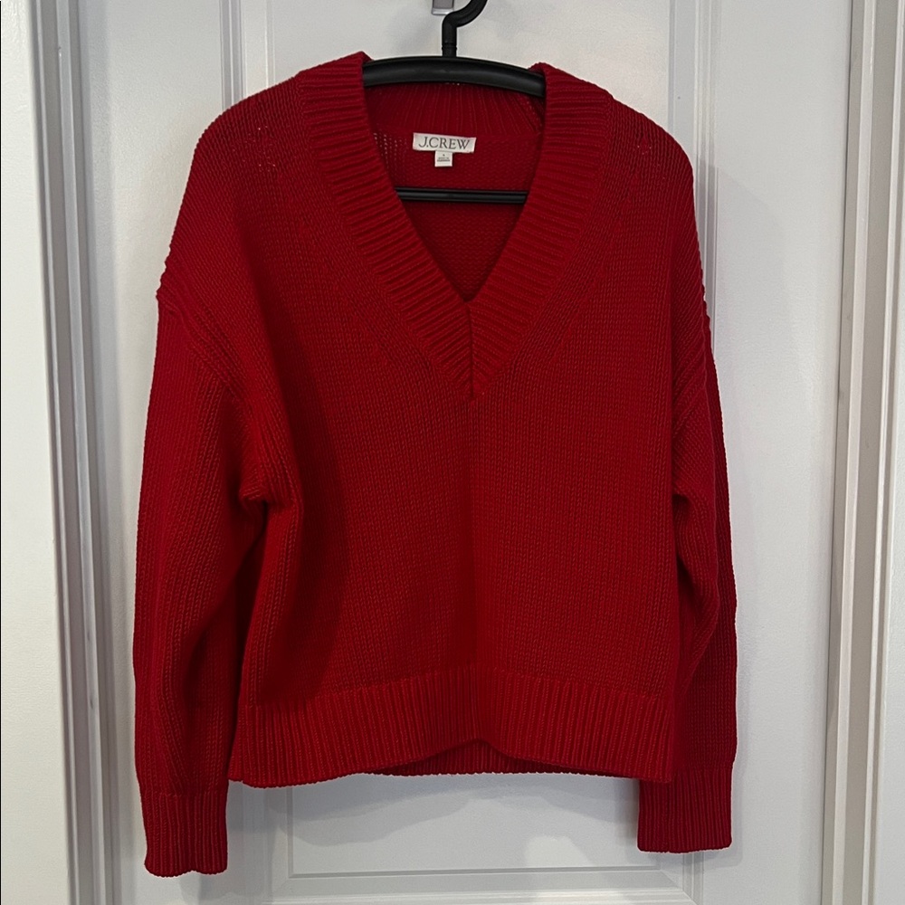 J. Crew Cable Knit V-Neck Sweater